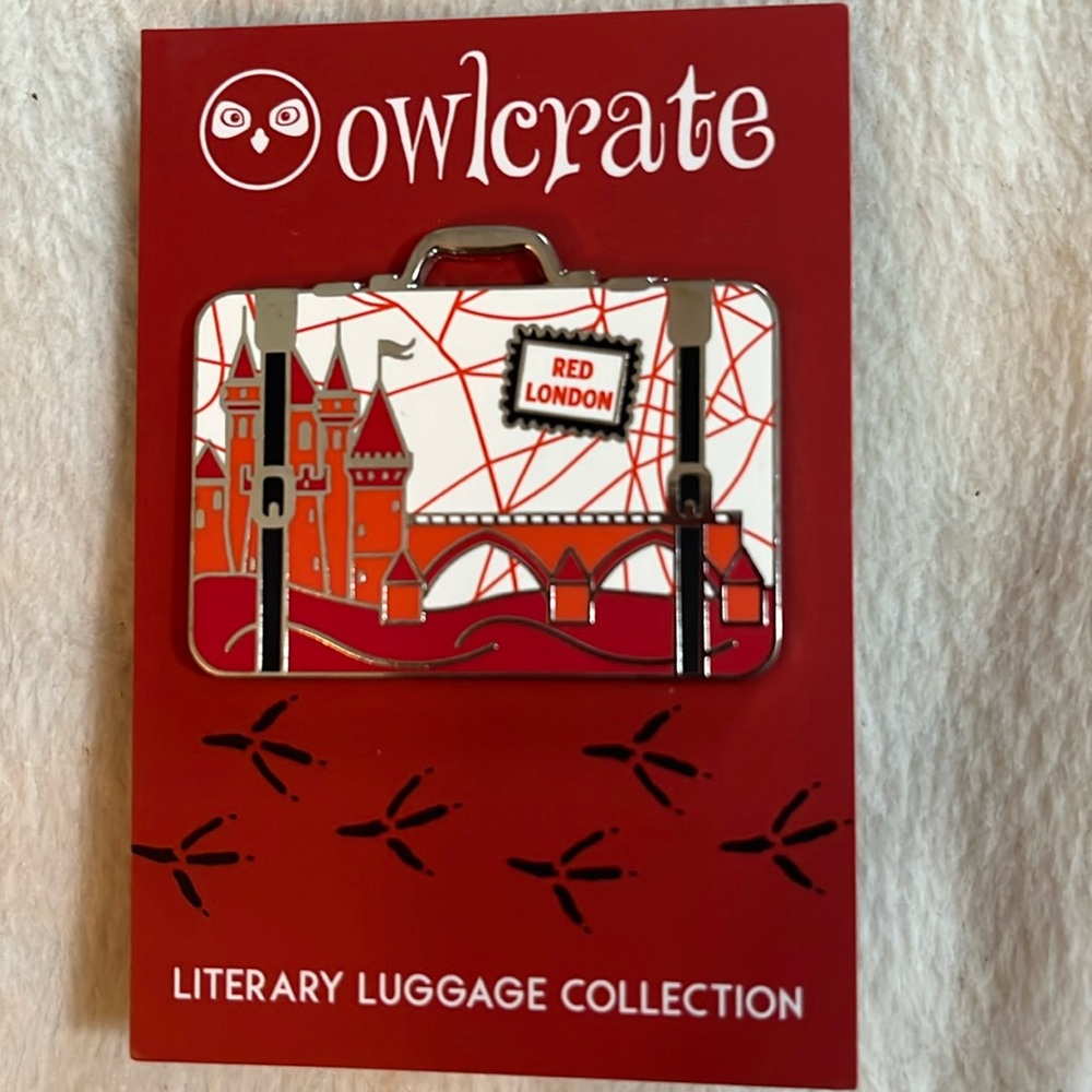 Owlcrate literary luggage collector’s pins